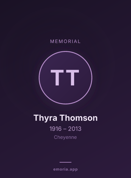 Memorial portrait of Thyra Thomson