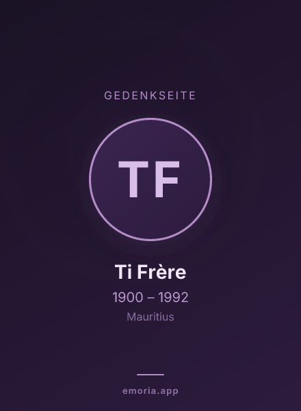 Gedenkportrait von Ti Frère