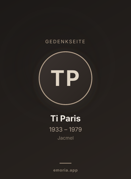 Gedenkportrait von Ti Paris