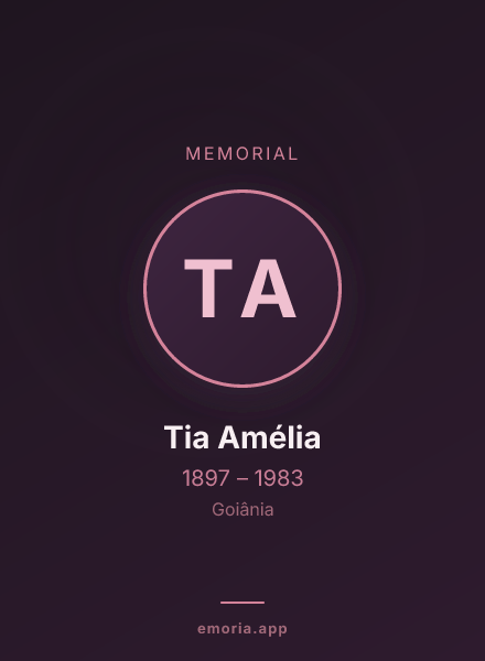 Memorial portrait of Tia Amélia