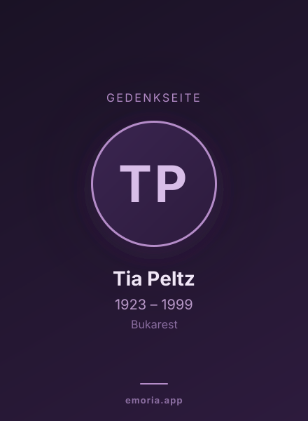 Gedenkportrait von Tia Peltz
