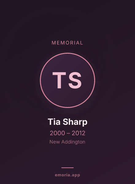 Memorial portrait of Tia Sharp