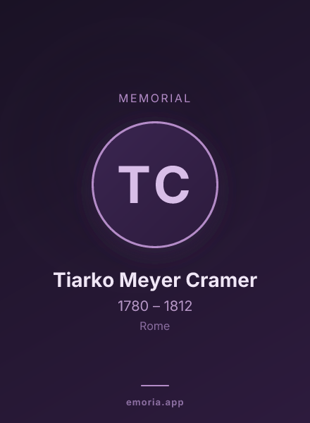 Memorial portrait of Tiarko Meyer Cramer