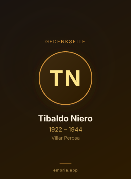 Gedenkportrait von Tibaldo Niero