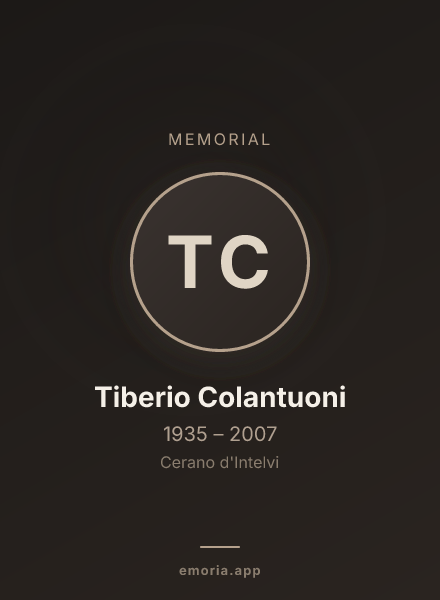 Memorial portrait of Tiberio Colantuoni