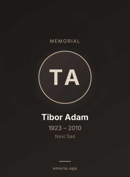 Memorial portrait of Tibor Adam
