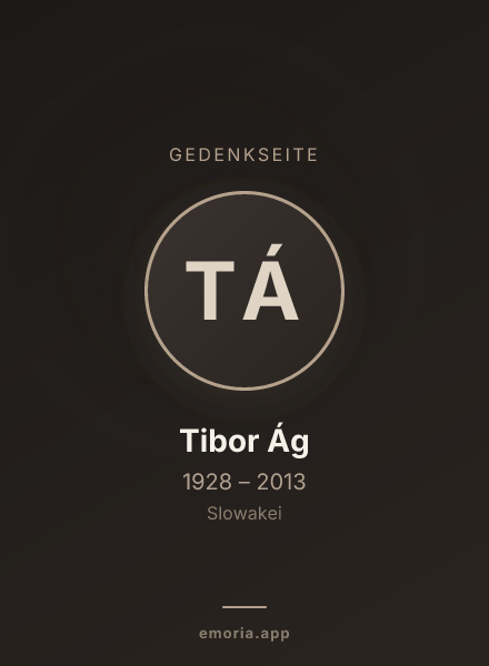 Gedenkportrait von Tibor Ág