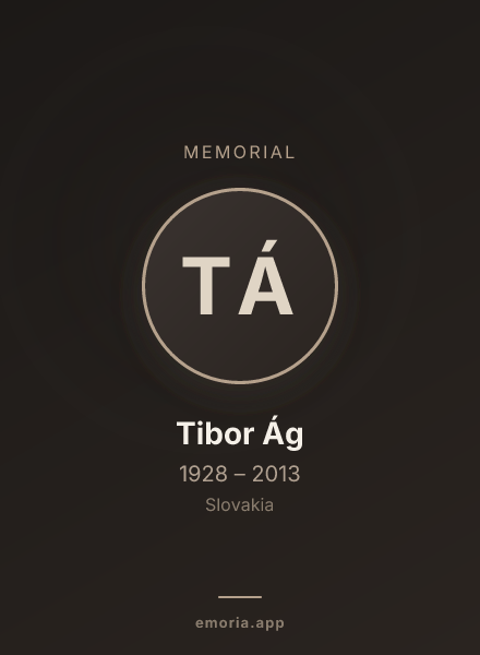 Memorial portrait of Tibor Ág