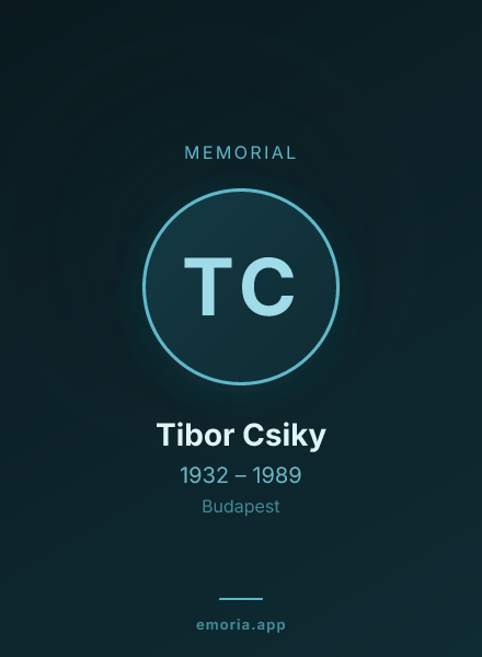 Memorial portrait of Tibor Csiky