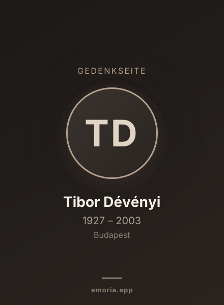 Gedenkportrait von Tibor Dévényi