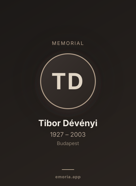 Memorial portrait of Tibor Dévényi