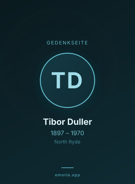 Gedenkportrait von Tibor Duller