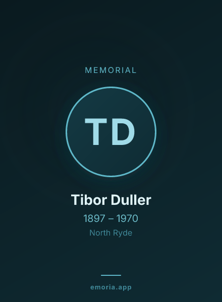 Memorial portrait of Tibor Duller