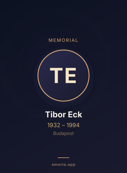 Memorial portrait of Tibor Eck