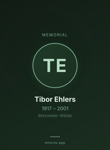 Memorial portrait of Tibor Ehlers