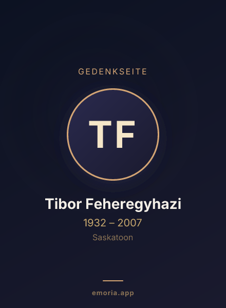 Gedenkportrait von Tibor Feheregyhazi