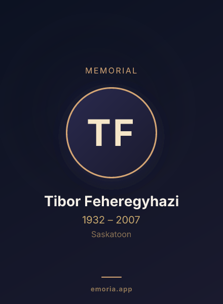 Memorial portrait of Tibor Feheregyhazi
