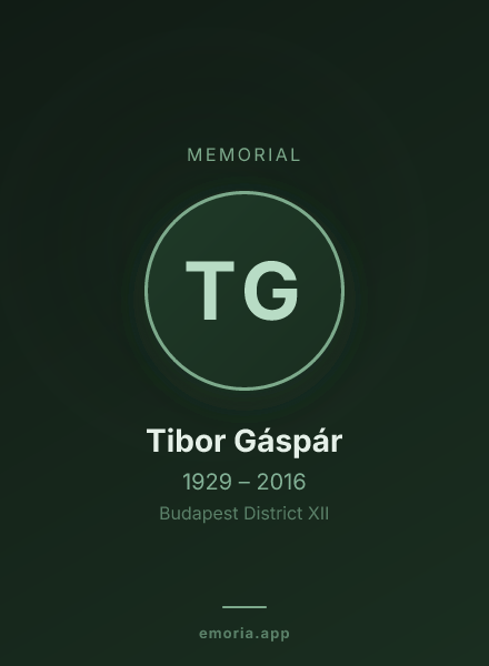 Memorial portrait of Tibor Gáspár