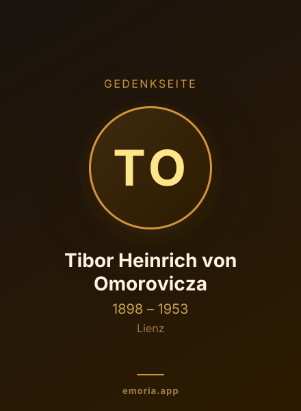 Gedenkportrait von Tibor Heinrich von Omorovicza