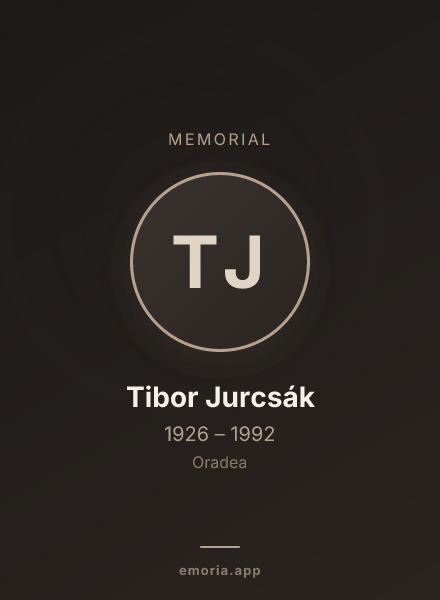 Memorial portrait of Tibor Jurcsák