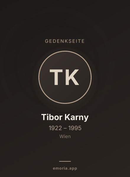 Gedenkportrait von Tibor Karny