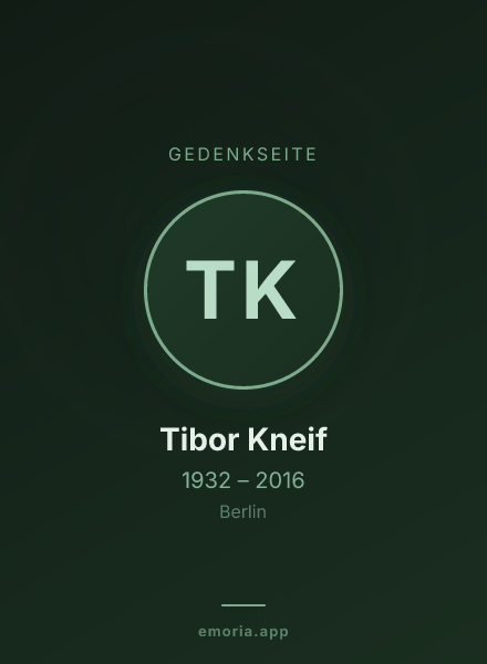 Gedenkportrait von Tibor Kneif