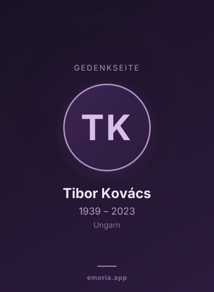 Gedenkportrait von Tibor Kovács