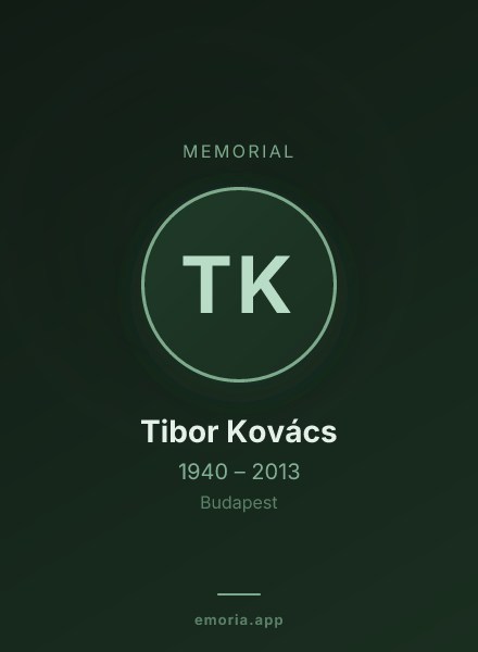 Memorial portrait of Tibor Kovács