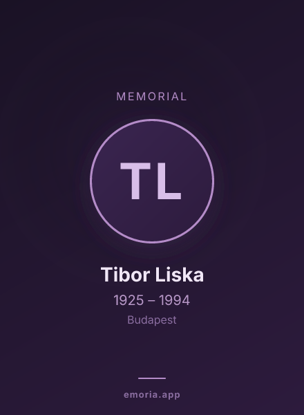 Memorial portrait of Tibor Liska