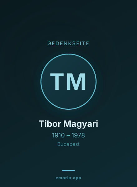 Gedenkportrait von Tibor Magyari