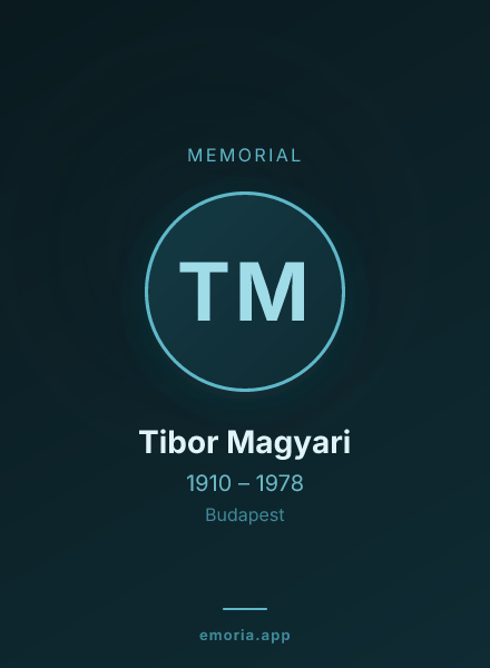 Memorial portrait of Tibor Magyari