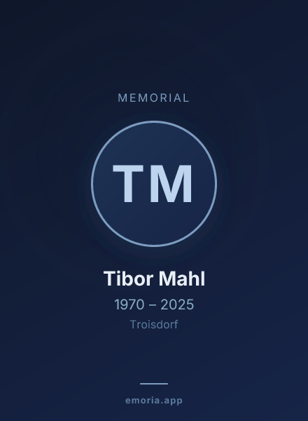 Memorial portrait of Tibor Mahl