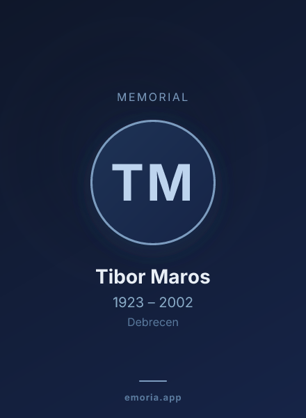 Memorial portrait of Tibor Maros