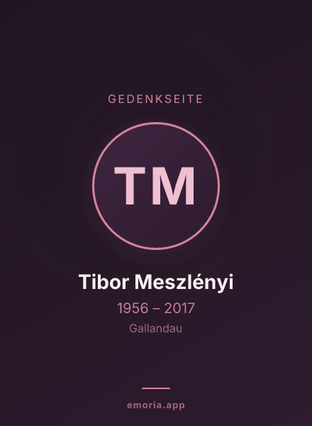 Gedenkportrait von Tibor Meszlényi