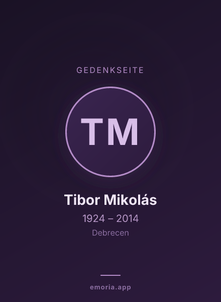 Gedenkportrait von Tibor Mikolás