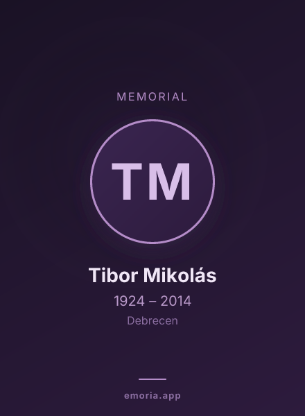 Memorial portrait of Tibor Mikolás