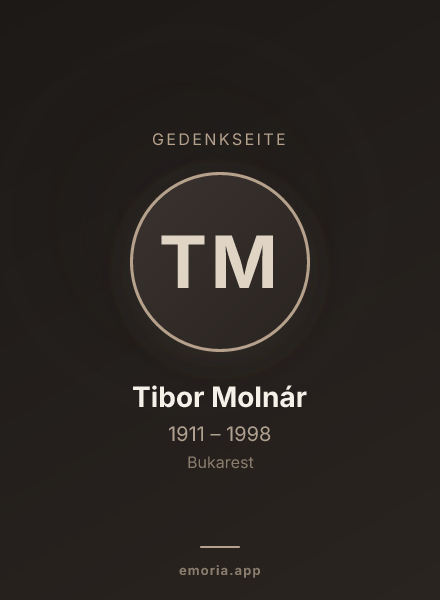 Gedenkportrait von Tibor Molnár