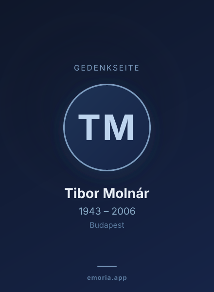 Gedenkportrait von Tibor Molnár