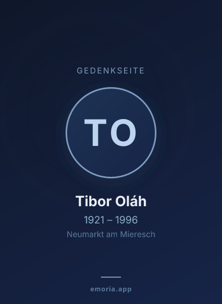 Gedenkportrait von Tibor Oláh