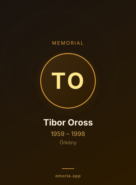 Memorial portrait of Tibor Oross