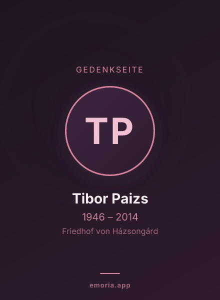 Gedenkportrait von Tibor Paizs