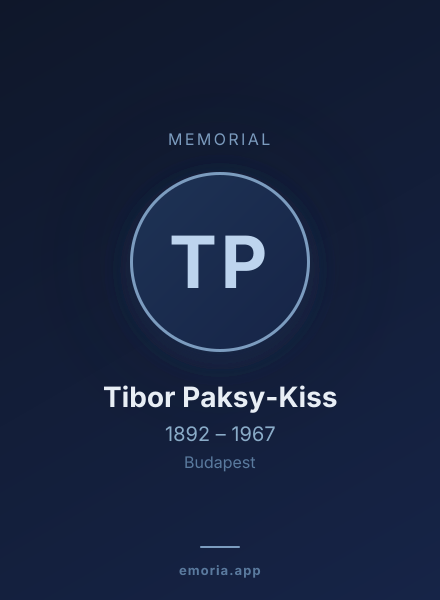 Memorial portrait of Tibor Paksy-Kiss