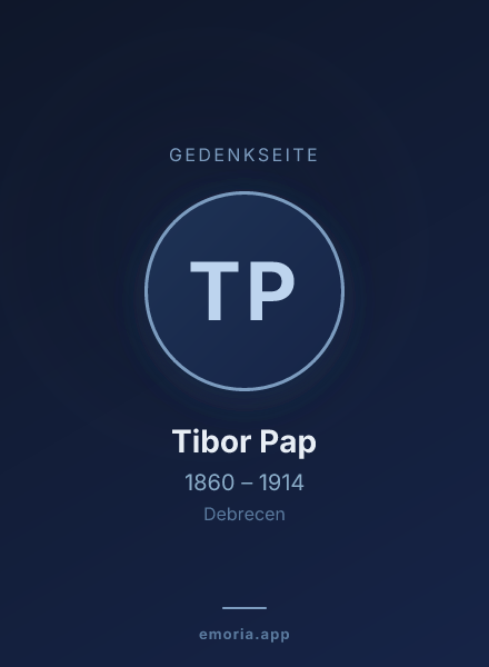 Gedenkportrait von Tibor Pap