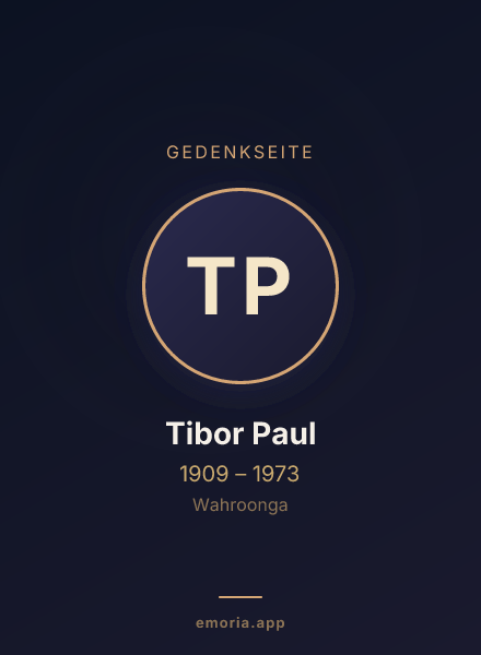 Gedenkportrait von Tibor Paul
