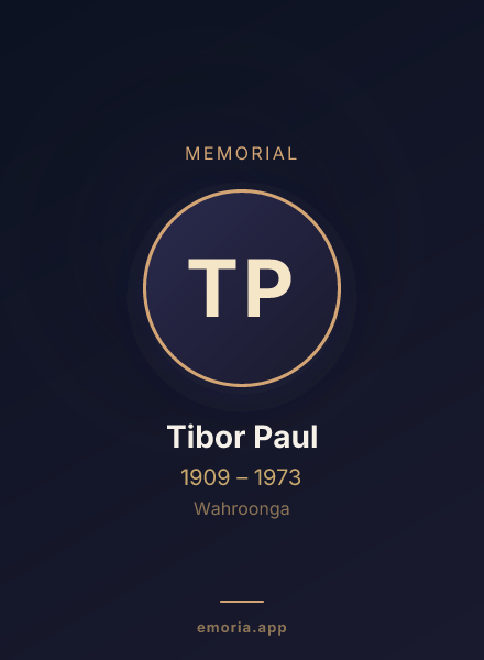 Memorial portrait of Tibor Paul