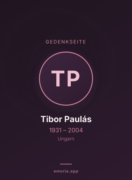 Gedenkportrait von Tibor Paulás