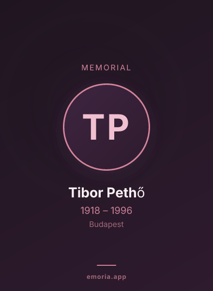 Memorial portrait of Tibor Pethő