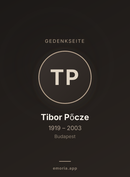 Gedenkportrait von Tibor Pőcze