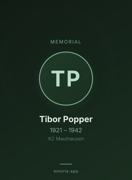 Memorial portrait of Tibor Popper