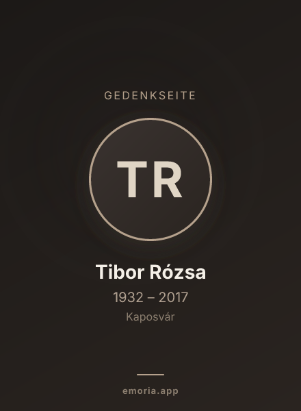 Gedenkportrait von Tibor Rózsa